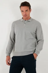 Buratti Sweatshirt Regular Fit Grau/Hellgrau