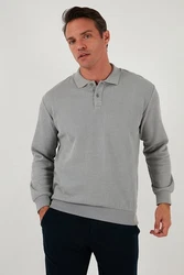 Buratti Sweatshirt Regular Fit Grau/Hellgrau