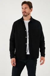 Buratti Langarmhemd Regular Fit Schwarz