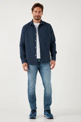 Buratti Langarmhemd Regular Fit Dunkelblau/Blau/Hellblau