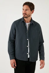 Buratti Langarmhemd Regular Fit Blau/Grau/Dunkelgrau/Dunkelblau/Dunkelgrün