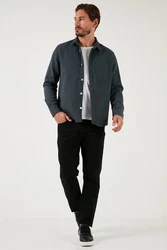 Buratti Langarmhemd Regular Fit Blau/Grau/Dunkelgrau/Dunkelblau/Dunkelgrün