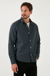 Buratti Langarmhemd Regular Fit Blau/Grau/Dunkelgrau/Dunkelblau/Dunkelgrün