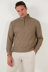 Buratti Sweatshirt Regular Fit Khaki/Braun/Grau/Beige