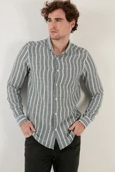 Buratti Langarmhemd Slim Fit Grau