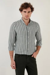 Buratti Langarmhemd Slim Fit Grau