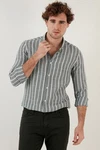 Buratti Langarmhemd Slim Fit Grau