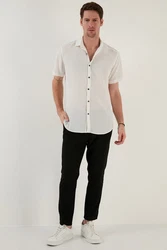 Buratti Langarmhemd Slim Fit Weiß/Creme/Khaki