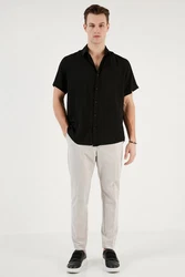 Buratti Langarmhemd Slim Fit Schwarz