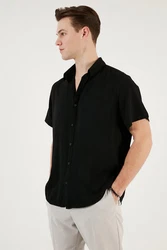 Buratti Langarmhemd Slim Fit Schwarz