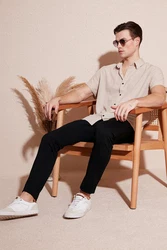Buratti Langarmhemd Slim Fit Beige/Braun/Khaki