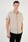 Buratti Langarmhemd Slim Fit Beige/Braun/Khaki