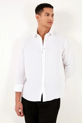 Buratti Langarmhemd Regular Fit Weiß/Creme