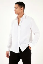 Buratti Langarmhemd Regular Fit Weiß/Creme