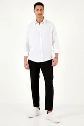 Buratti Langarmhemd Regular Fit Weiß/Creme