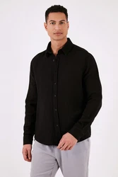Buratti Langarmhemd Regular Fit Schwarz