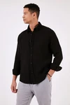 Buratti Langarmhemd Regular Fit Schwarz