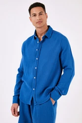 Buratti Langarmhemd Regular Fit Blau/Dunkelblau/Pastell