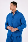 Buratti Langarmhemd Regular Fit Blau/Dunkelblau/Pastell