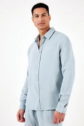 Buratti Langarmhemd Regular Fit Hellblau/Blau