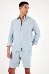 Buratti Langarmhemd Regular Fit Hellblau/Blau