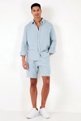 Buratti Langarmhemd Regular Fit Hellblau/Blau