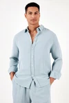 Buratti Langarmhemd Regular Fit Hellblau/Blau