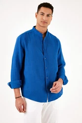 Buratti Langarmhemd Regular Fit (1-tlg) Blau