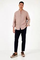 Buratti Langarmhemd Regular Fit (1-tlg) Rosa/Braun/Beige/Lila