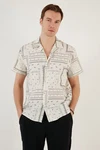 Buratti Langarmhemd Regular Fit Creme/Weiß/Beige/Grau