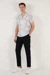 Buratti Langarmhemd Regular Fit Grau/Weiß/Braun/Lila/Rot