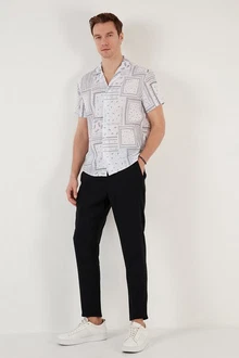 Buratti Langarmhemd Regular Fit Grau/Weiß/Braun/Lila/Rot
