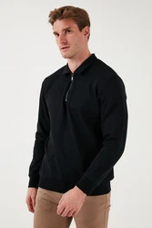 Buratti Sweatshirt Regular Fit Schwarz/Dunkelblau