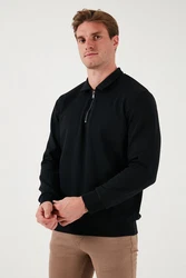 Buratti Sweatshirt Regular Fit Schwarz/Dunkelblau