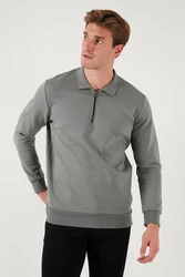 Buratti Sweatshirt Regular Fit Hellgrau/Grau