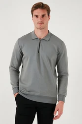 Buratti Sweatshirt Regular Fit Hellgrau/Grau