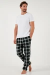 Buratti Schlafhose Regular Fit Weiß/Dunkelgrün/Grün/Schwarz