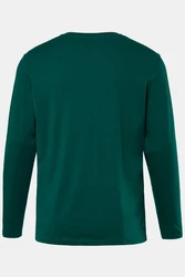 JP1880 Henley Basic Shirt Langarm Knopfleiste Grün/Dunkelgrün