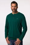 JP1880 Henley Basic Shirt Langarm Knopfleiste Grün/Dunkelgrün