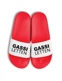 Youth Designz Badelatschen Gassi Letten Fun-Print Rot/Weiß Youth Designz Badelatschen Gassi Letten Fun-Print Rot/Weiß