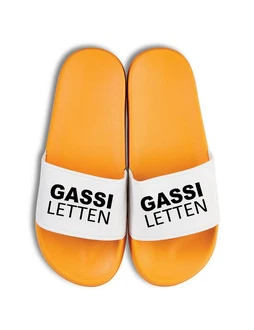 Youth Designz Badelatschen Gassi Letten Fun-Print Orange/Gelb/Weiß Youth Designz Badelatschen Gassi Letten Fun-Print Orange/Gelb/Weiß
