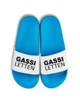 Youth Designz Badelatschen Gassi Letten Fun-Print Hellblau/Blau/Weiß