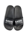 Youth Designz Badelatschen Gassi Letten Fun-Print Schwarz/Silber