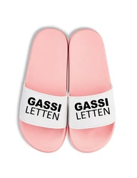Youth Designz Badelatschen Gassi Letten Fun-Print Rosa