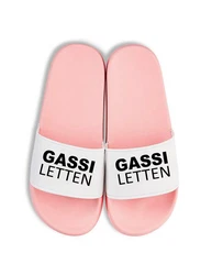 Youth Designz Badelatschen Gassi Letten Fun-Print Rosa