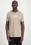 Alpha Industries Rundhalsshirt Basic T beige/weiß