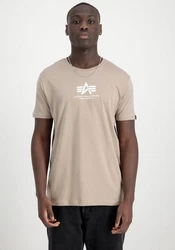 Alpha Industries Rundhalsshirt Basic T beige/weiß