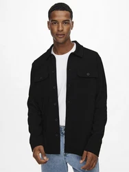 ONLY & SONS Langarmhemd New Kodyl ONSNEWKODYL OVERSHIRT SWEAT NOOS Schwarz