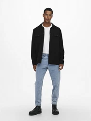 ONLY & SONS Langarmhemd New Kodyl ONSNEWKODYL OVERSHIRT SWEAT NOOS Schwarz