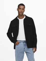 ONLY & SONS Langarmhemd New Kodyl ONSNEWKODYL OVERSHIRT SWEAT NOOS Schwarz
